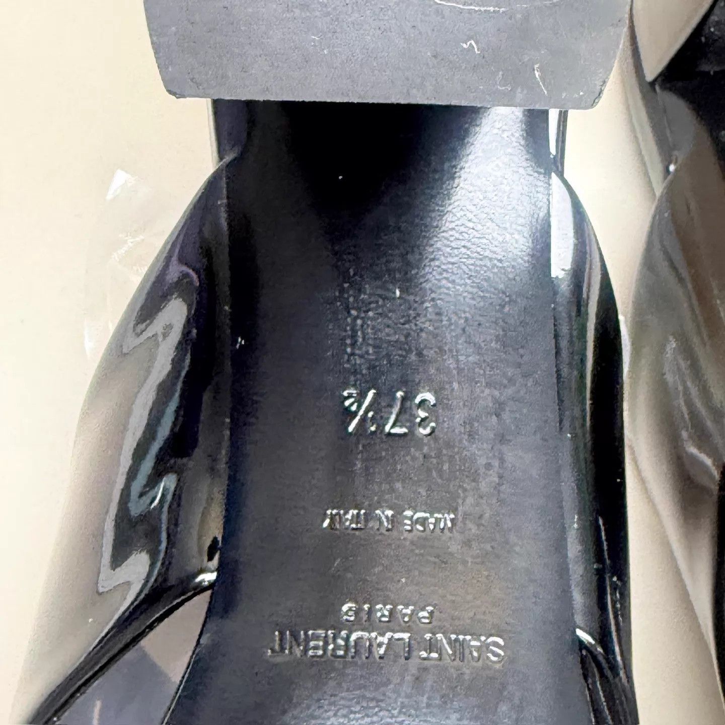 Yves Saint Laurent YSL Black Patent Leather High Heel Sandals 37.5 99 New Size US 7 / IT 37 - 7 Thumbnail