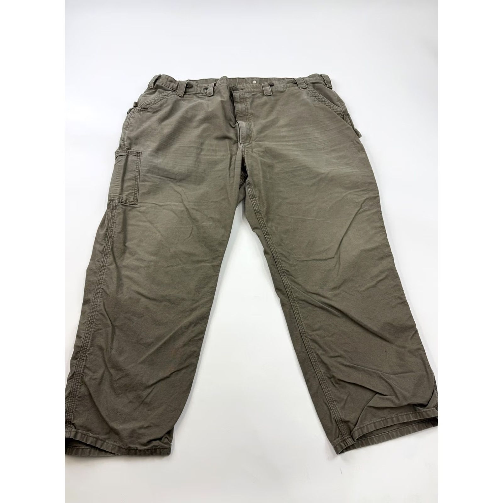 Carhartt Carhartt Pants Mens 48x28 Relaxed Fit Brown Canvas Carpenter Utility Workwear Size US 32 / EU 48 - 2 Thumbnail