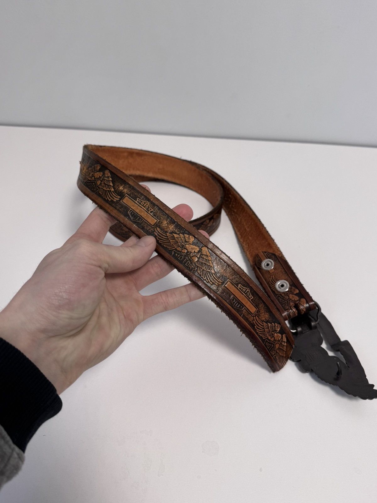 Harley Davidson Vintage Leather Belt Y2K style brown