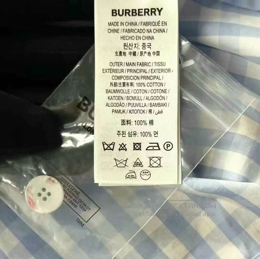 Burberry burberry blue and white check short sleeve shirt. Size US L / EU 52-54 / 3 - 4 Thumbnail