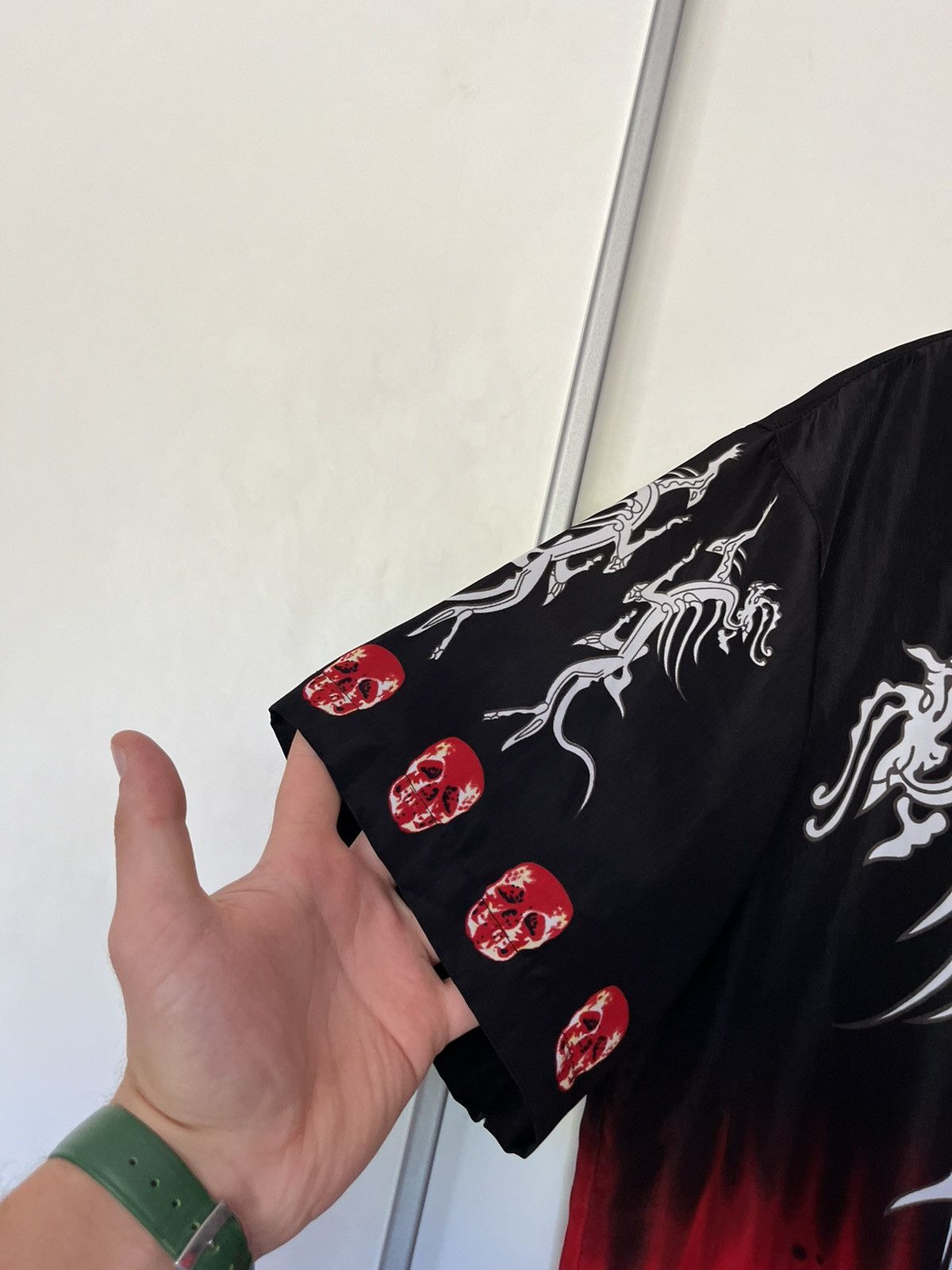 Vintage Vintage 90’s Hell Fire Skull Skeleton Graphic Shirt Opium Size US L / EU 52-54 / 3 - 4 Thumbnail