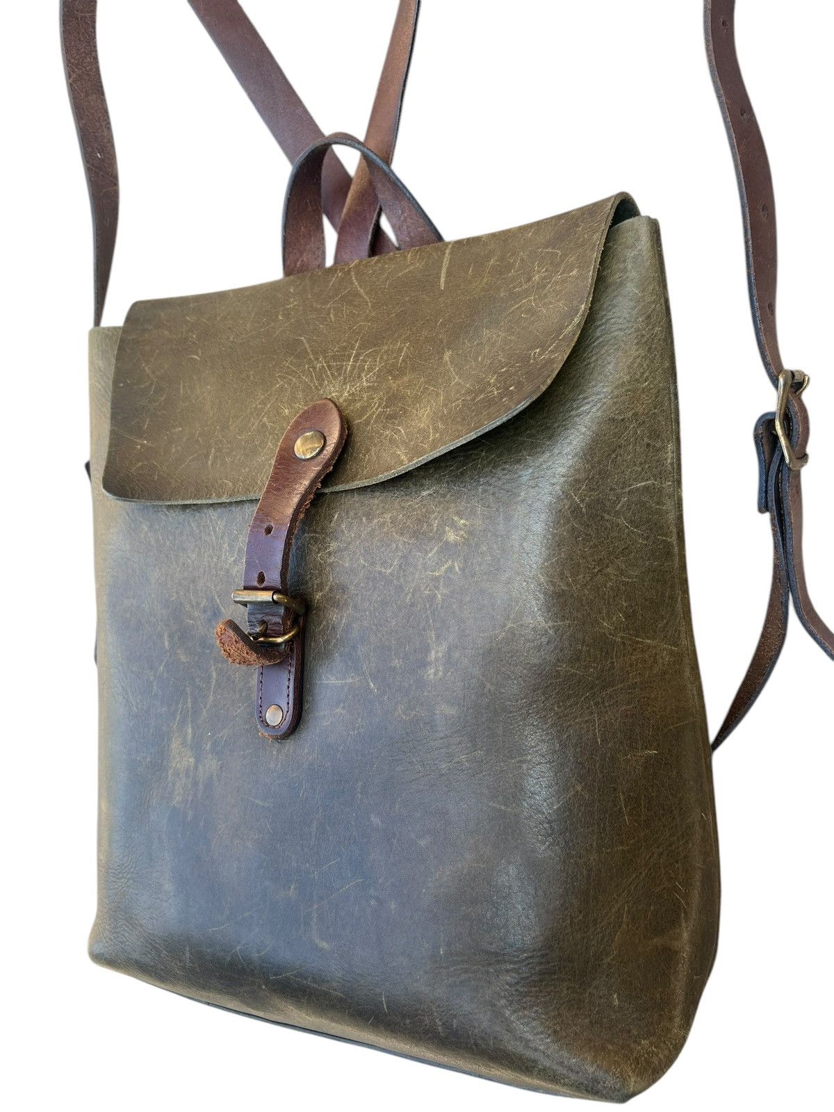 Leather Vintage Unknown Japan Patina Leather Backpack High Quality Size ONE SIZE - 7 Thumbnail