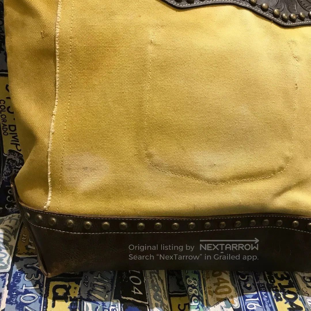 RRL Ralph Lauren RRL Carved Leather Rivet Tote Bag. Size ONE SIZE - 4 Thumbnail