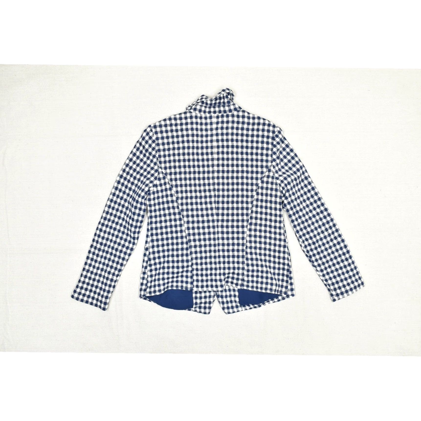Vintage Chicos Jacket Womens 1 Medium Blue White Gingham Check Zip Front Lined Blazer Size XS / US 0-2 / IT 36-38 - 3 Thumbnail
