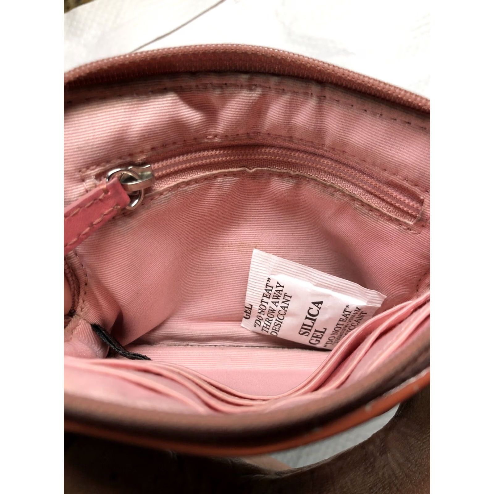 Coach VINTAGE Coach Wristlet Small Beige Signature Canvas Pink Accent Flower Clutch Wallet Women's Accessories Designer Size ONE SIZE - 7 Thumbnail