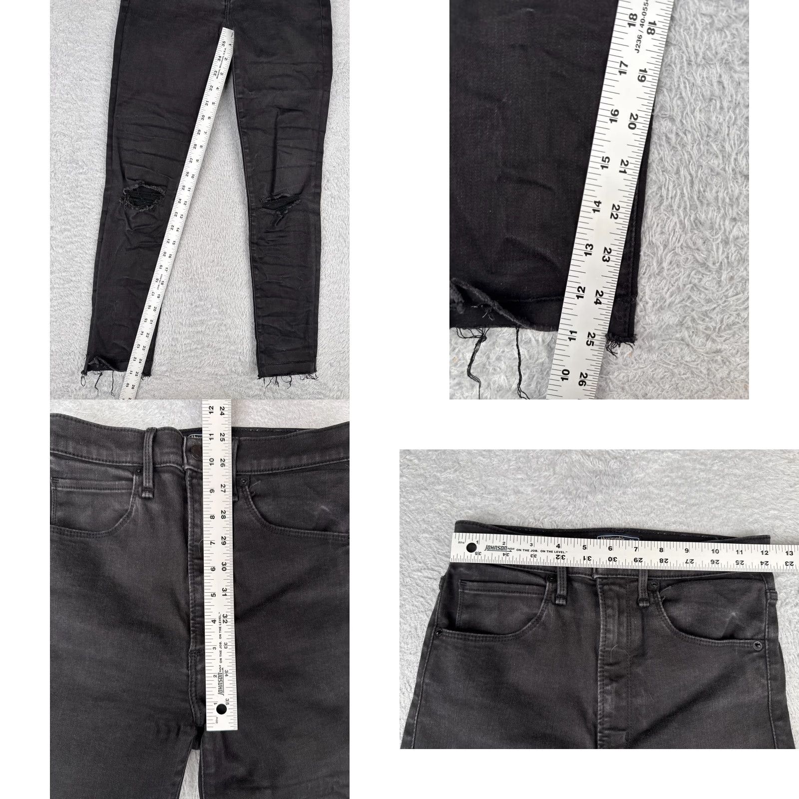 Abercrombie & Fitch Abercrombie & Fitch Jeans Womens 2 Black Ultra High Rise Super Skinny Distressed - Denim - 5-Pocket - Zip Button - Machine Washable - Regular Size 26" / US 2 / IT 38 - 8 Thumbnail
