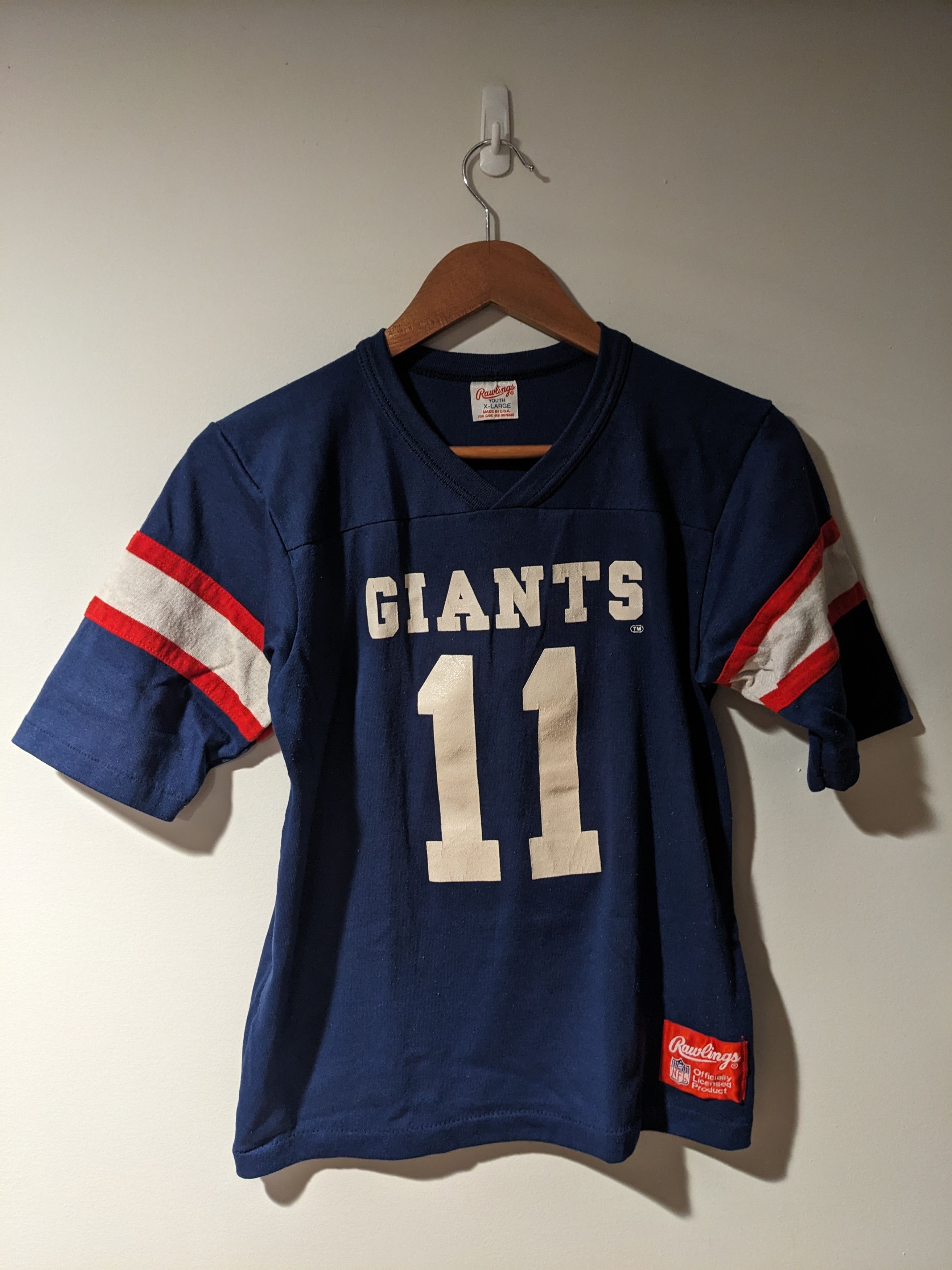 NFL × Vintage Vintage 90s New York Giant Simms Youth XL 3/4 Sleeve T-Shirt Size US XL / EU 56 / 4 - 1 Thumbnail