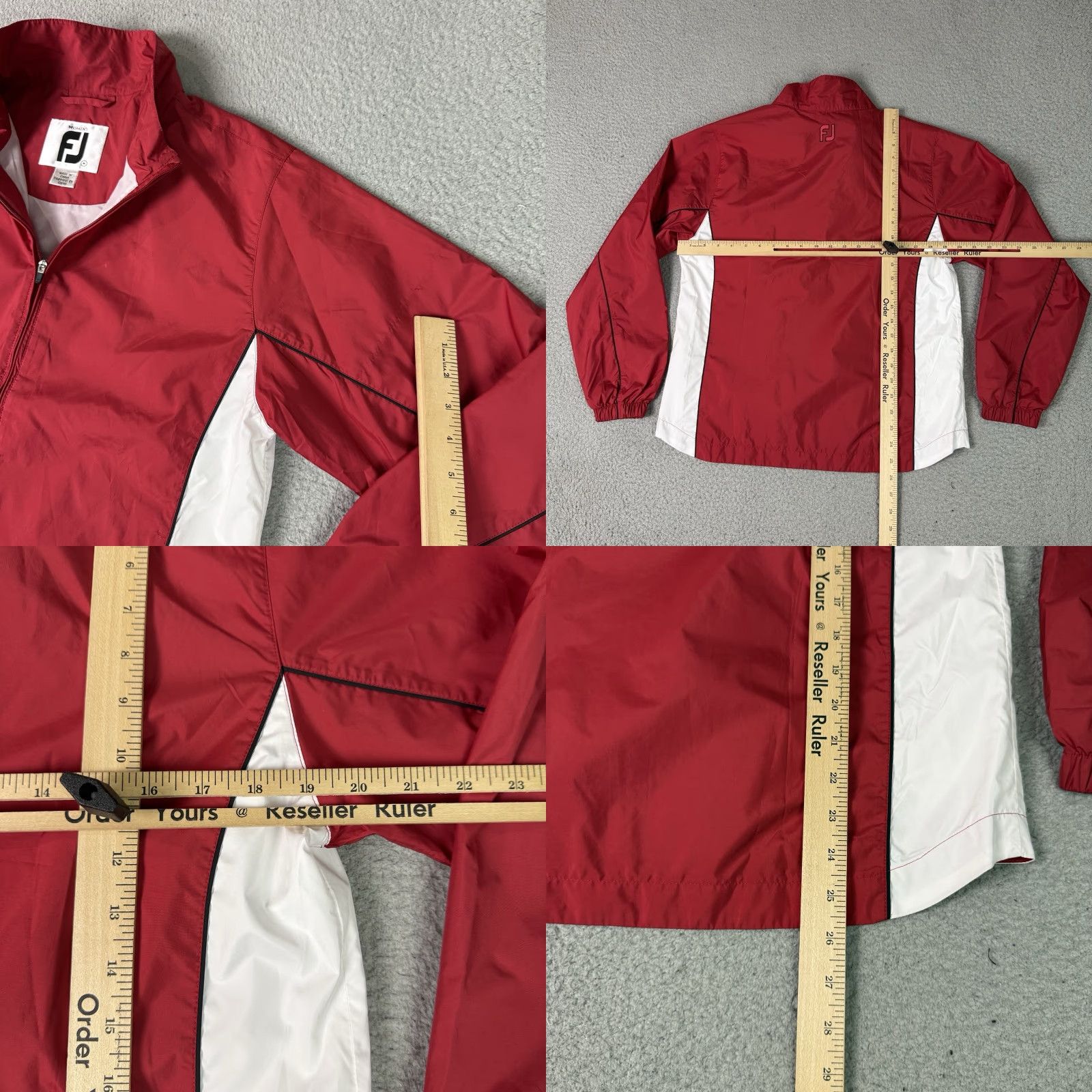 Footjoy VINTAGE FJ FootJoy Jacket Womens Medium Red White Windbreaker Full Zip Casual Golf Coat Size M / US 6-8 / IT 42-44 - 8 Thumbnail