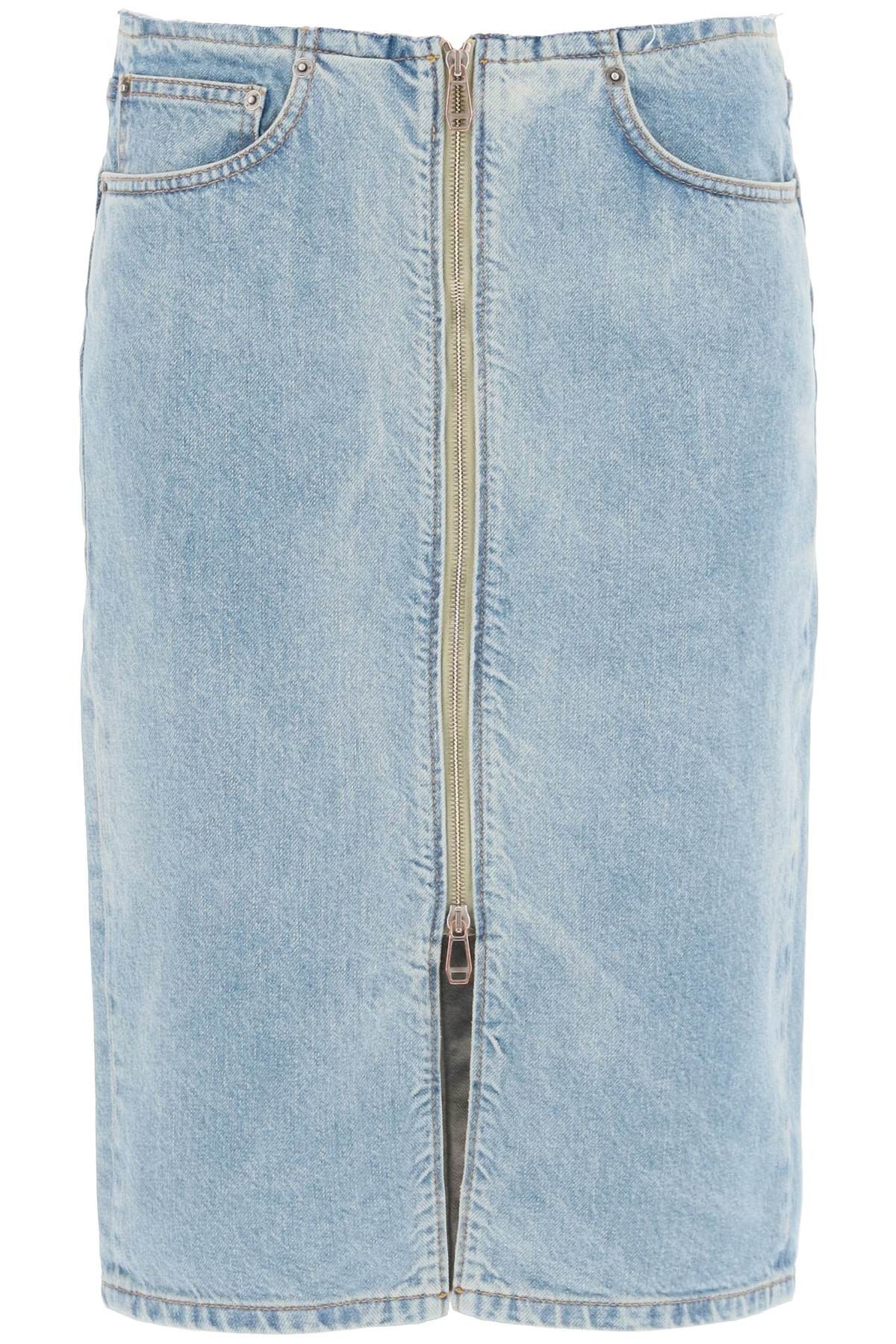 image of Haikure Tiger Pencil Skirt in Bleach Blue, Women's (Size 26)