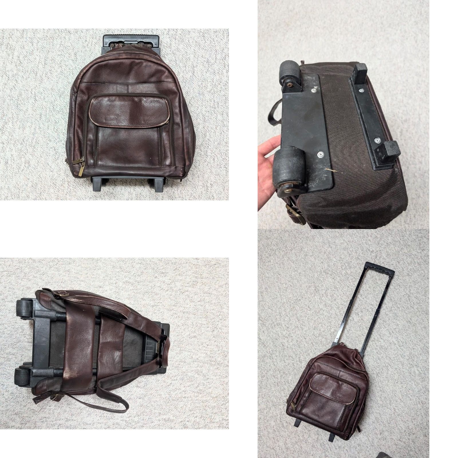 Vintage VINTAGE COLUMBIA LEATHER BACKPACK Brown Leather Cowhide Travel Rollin g Carry-on Unisex Adults Medium 18x14x8" Backpack Brown 90s 2000s Mens Women s Size ONE SIZE - 8 Thumbnail