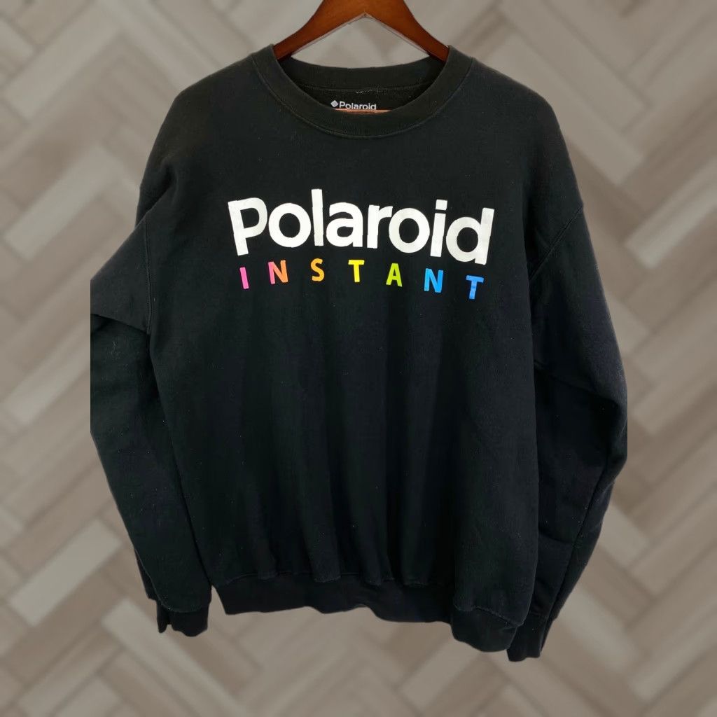 Polaroid Polaroid Mens T-Shirt Logo Crew Neck Long Sleeve Pullover Black 860 L Regular Size US L / EU 52-54 / 3 - 1 Thumbnail