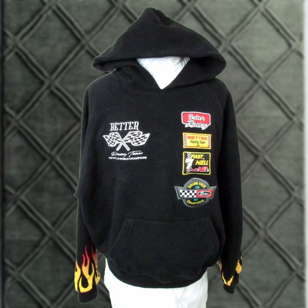 Vintage Get Better Today Hoodie Mens M Black pullover sweatshirt racing embroidered logo front back vintage 1992 champions Size US M / EU 48-50 / 2 - 1 Thumbnail