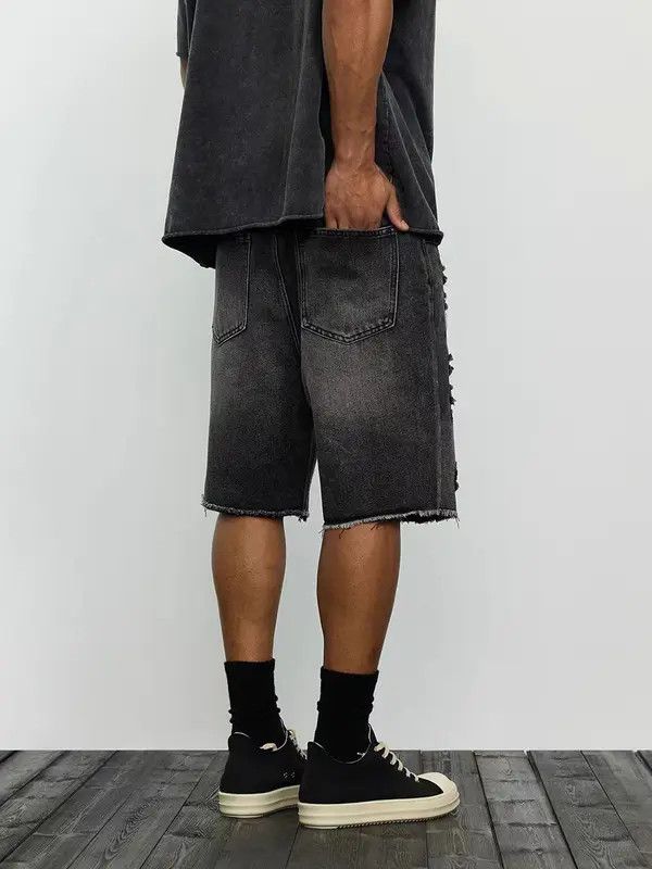 Japanese Brand VIBE High street ripped patchwork raw edge heavyweight jeans Size US 32 / EU 48 - 6 Thumbnail