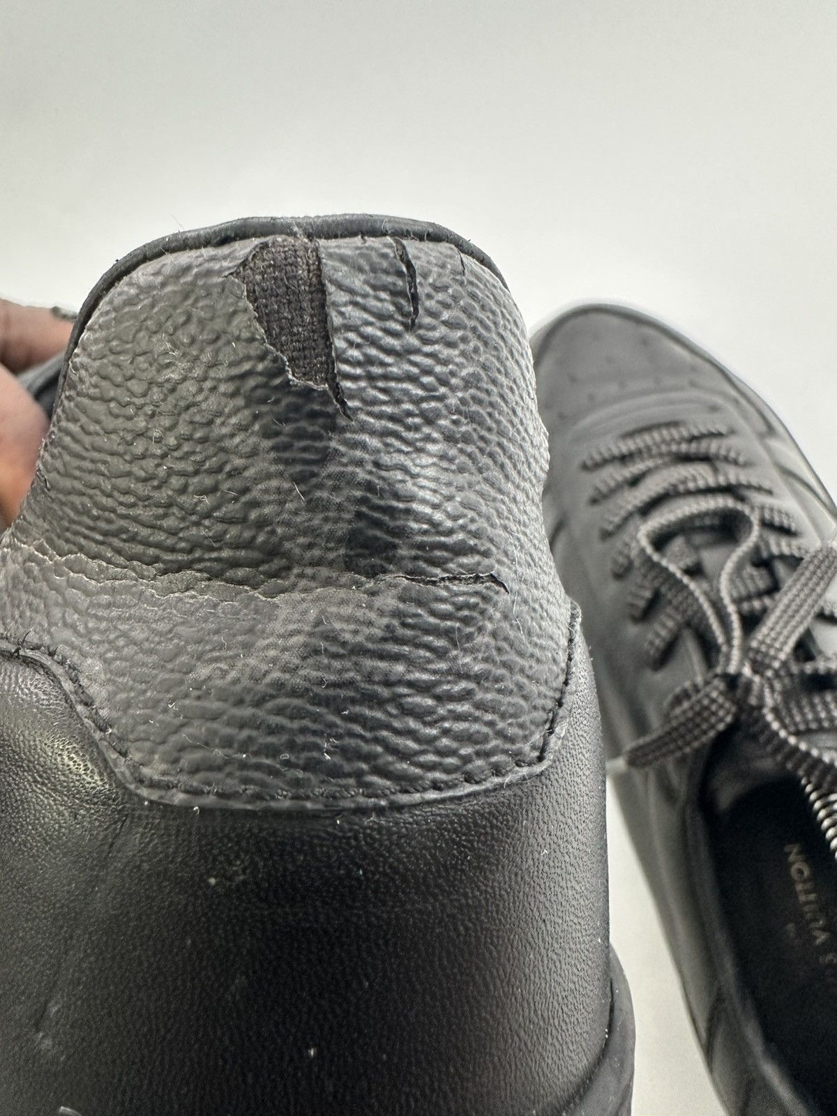 Louis Vuitton Louis Vuitton Black Leather Monogram Canvas Rivoli Sneaker Size US 7.5 / EU 40-41 - 5 Thumbnail