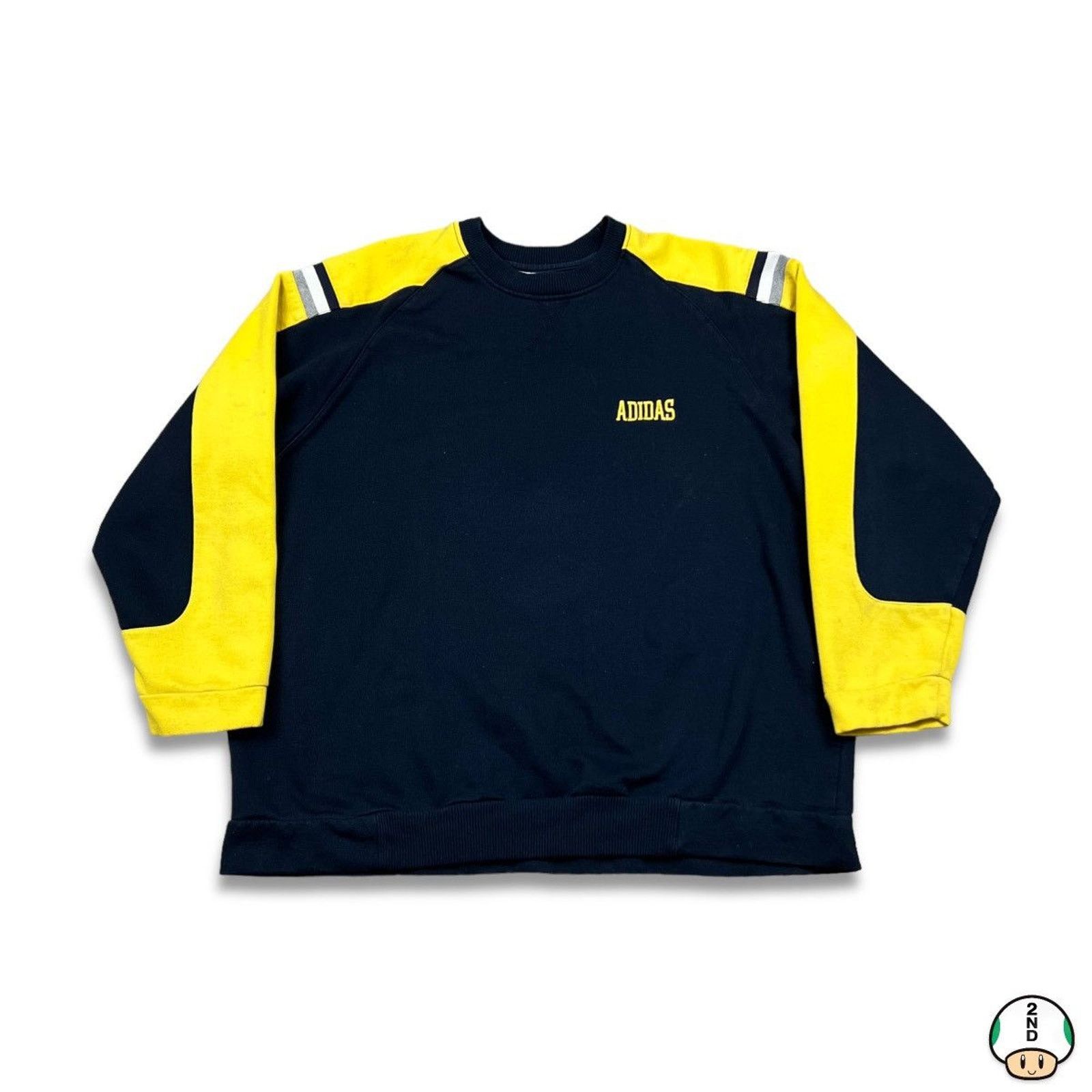 Adidas × Vintage Adidas Sweatshirt Essential 3 Stripe Spell Out Pullover Crew Size US XL / EU 56 / 4 - 1 Thumbnail