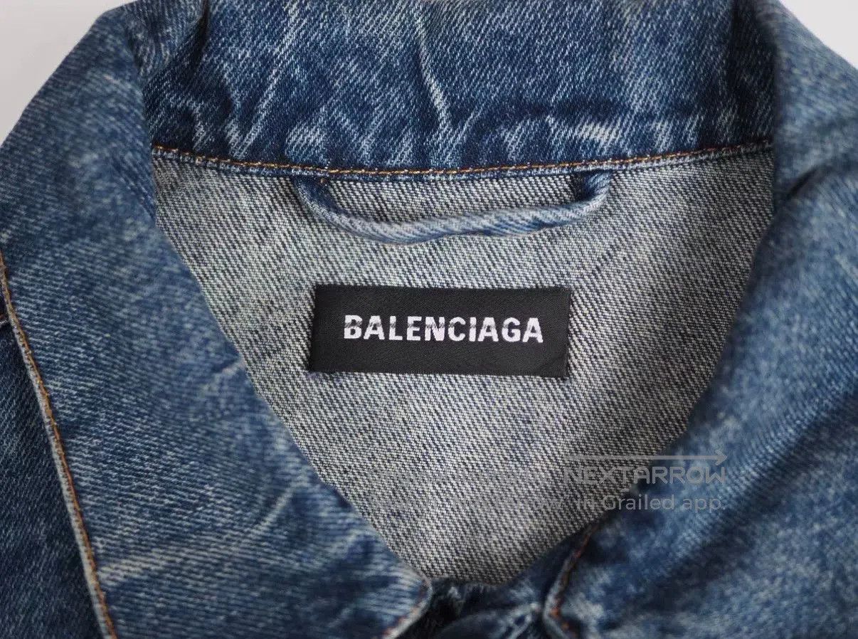 Balenciaga Balenciaga Back Logo Embroidered Denim Jacket. Size US XL / EU 56 / 4 - 3 Thumbnail
