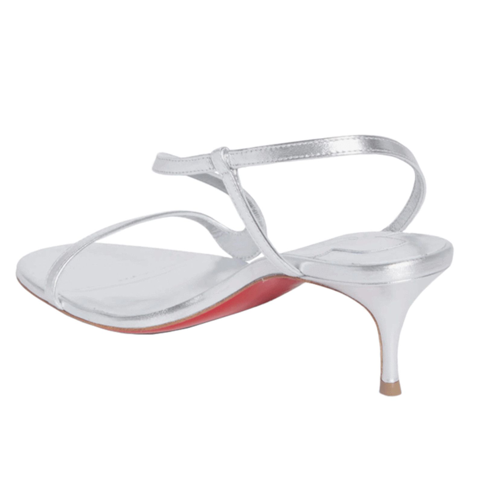 Christian Louboutin Christian Louboutin Rosalie 55 Silver Ankle Strap Pump 37.5 Size US 7.5 / IT 37.5 - 7 Thumbnail