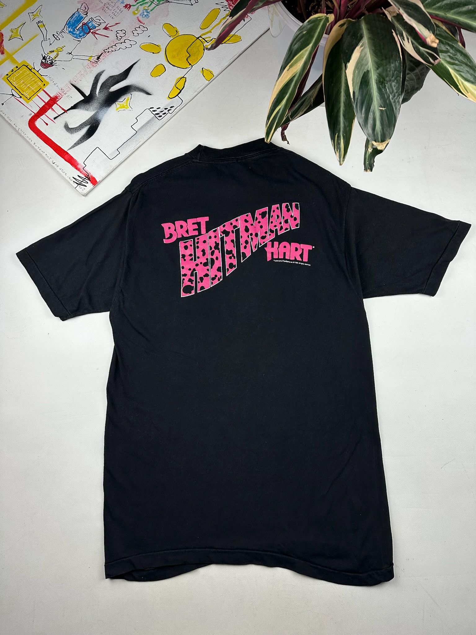 Vintage BRET HART 1993 Hitman Vintage Tee wwf wrestling Size US L / EU 52-54 / 3 - 5 Thumbnail