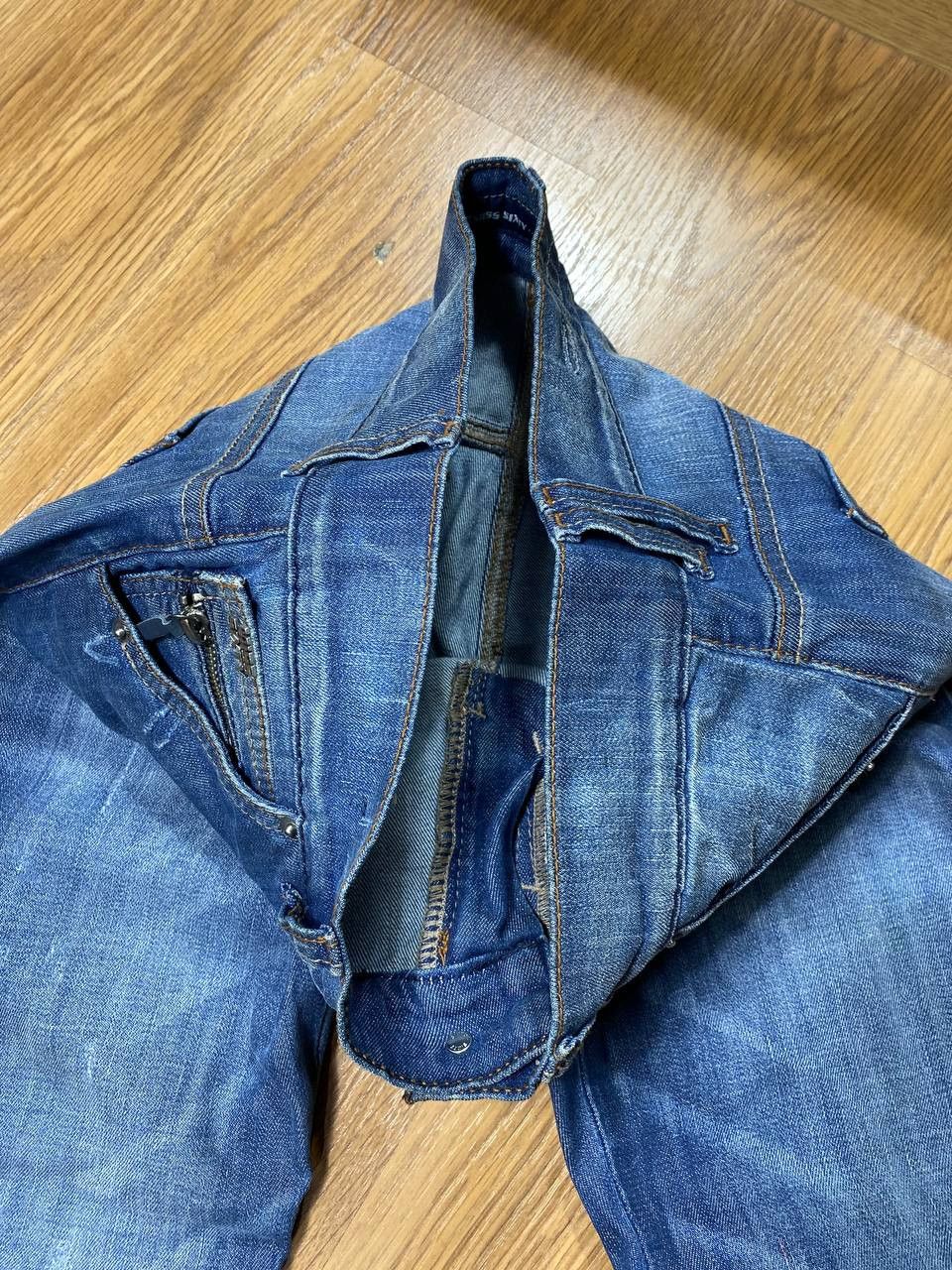 Japanese Brand Crazy Crash Dirty Baggy Faded Jean Japan Avant Garde Style Size US 26 / EU 42 - 12 Thumbnail