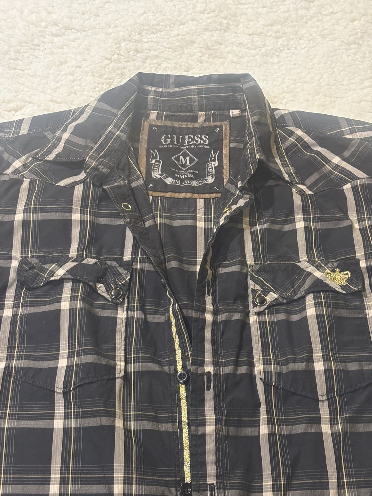 Guess Men’s black plaid shirt2233 Size US M / EU 48-50 / 2 - 2 Thumbnail