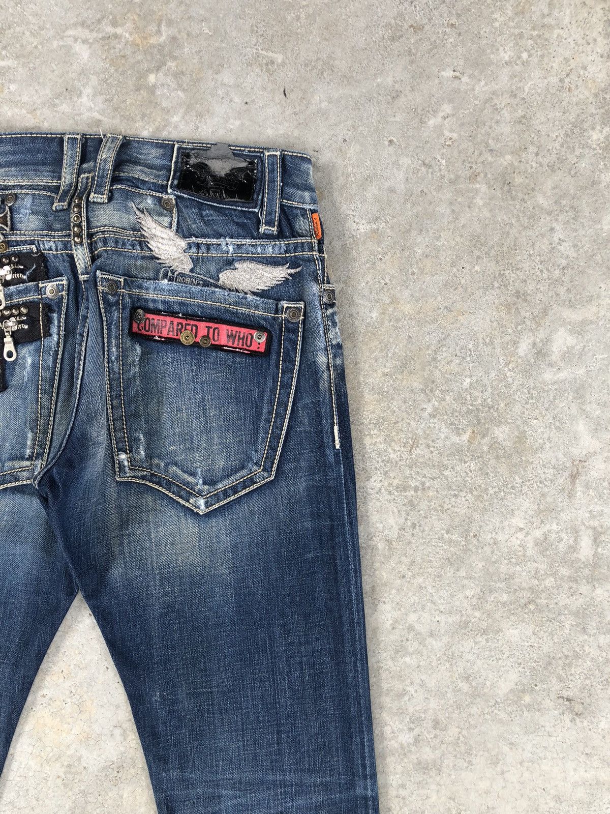 Robins Jeans Vintage Robin’s Embroidered Chrome Distressed Jeans Size US 28 / EU 44 - 10 Thumbnail