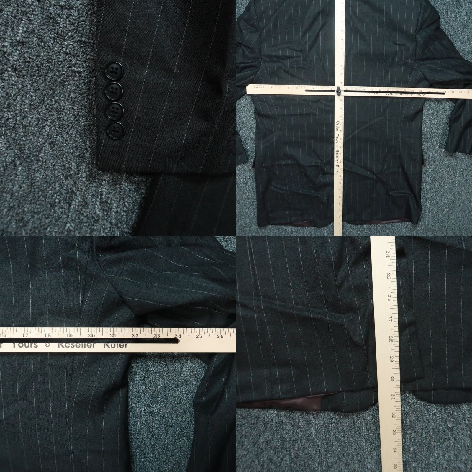 Vintage VINTAGE Hickey Freeman Blazer Men 42R Gray Worsted Wool Striped Pinstripe Jacket Size 42R - 8 Thumbnail