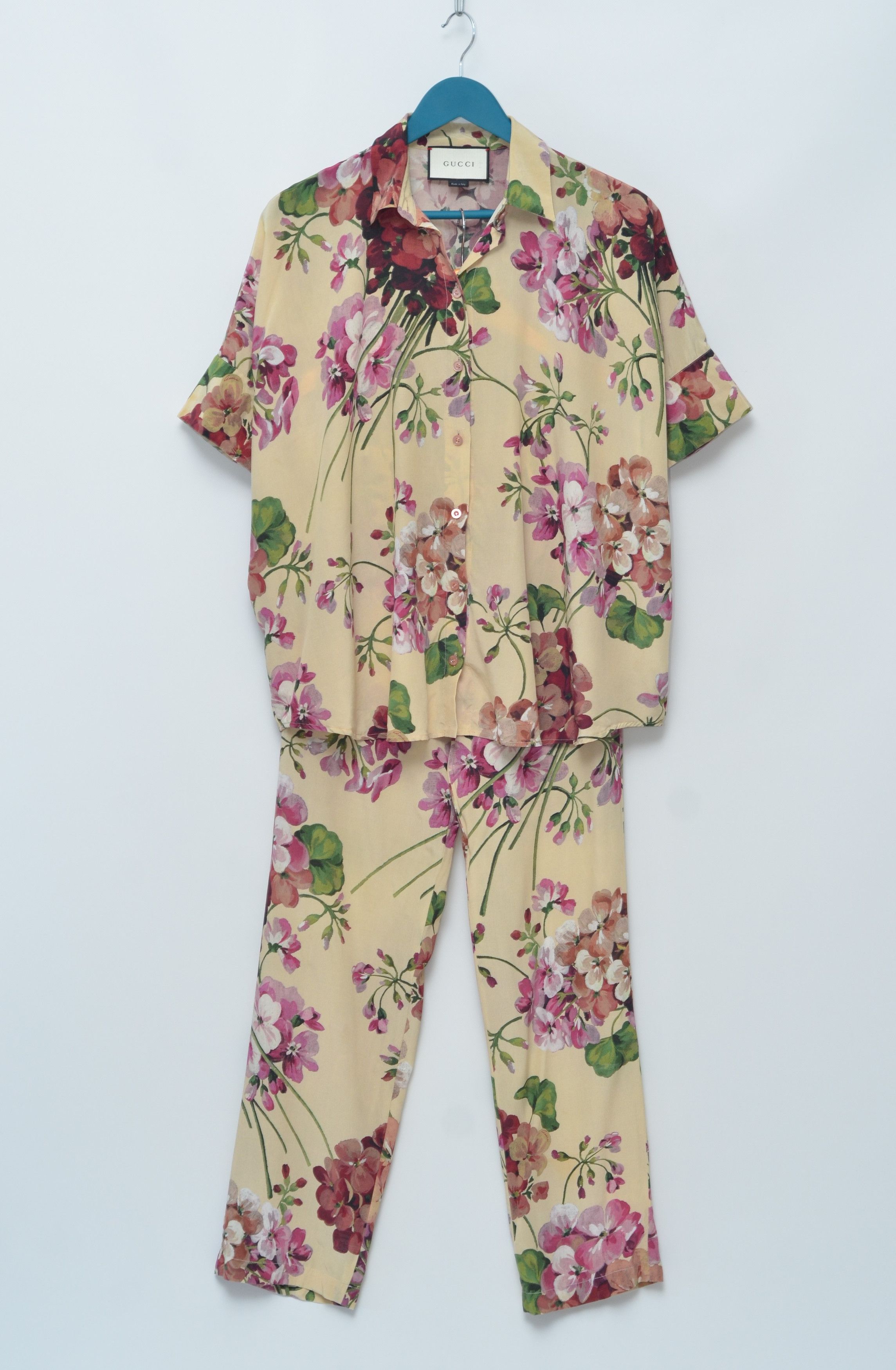 Gucci GUCCI Luxury Silk Floral Pajama Set Suit Made in Italy | Grailed