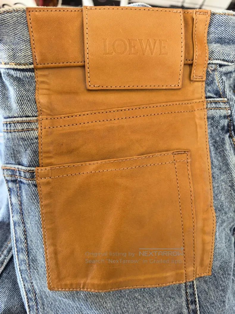 Loewe Loewe Denim long pants, with a big leather patch on the ba Size US 36 / EU 52 - 5 Thumbnail
