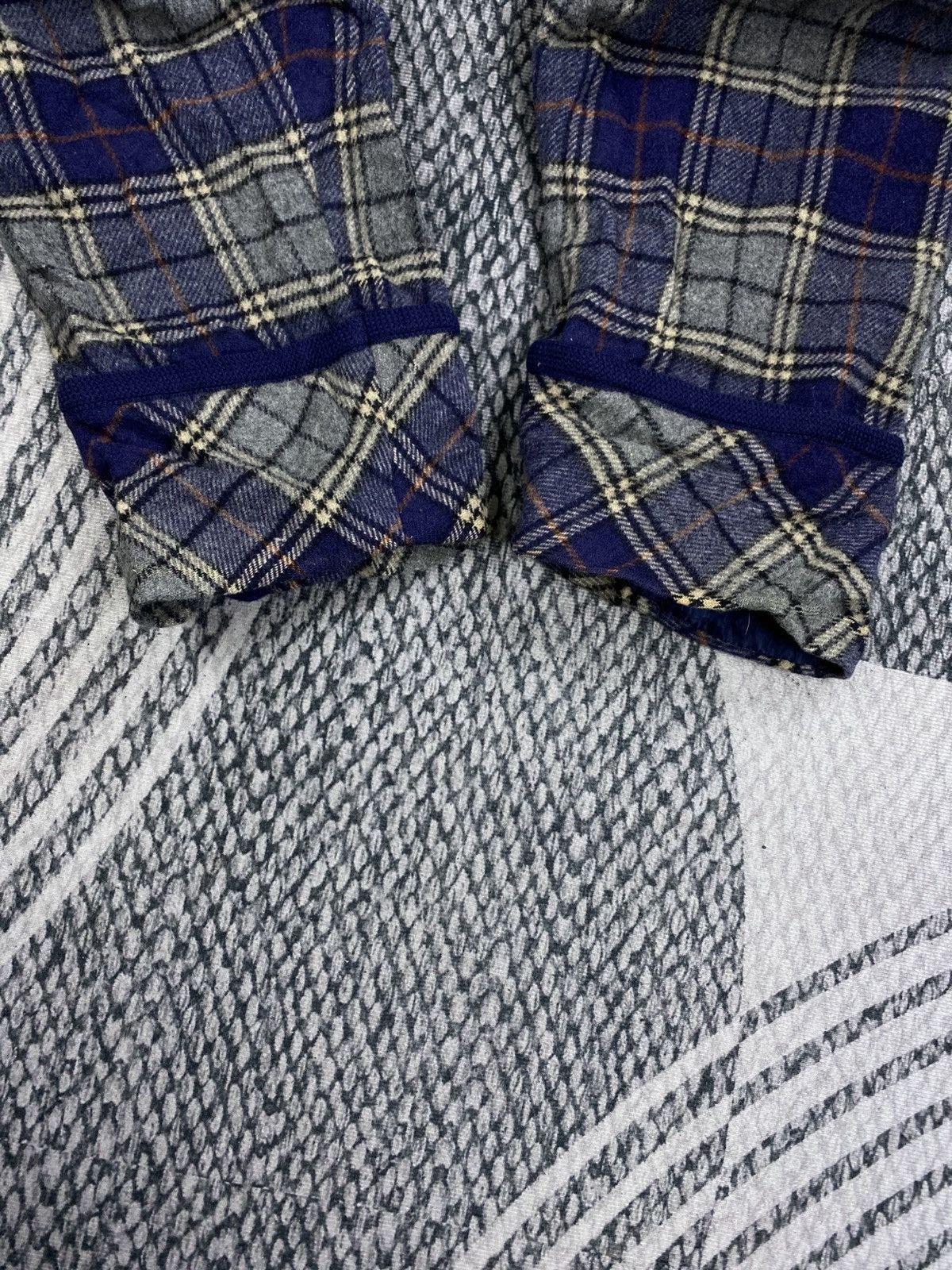 Pierre Balmain Vtg Vent Vert Pierre Balmain Navy Checked Long Wool Jacket Size US XL / EU 56 / 4 - 8 Thumbnail