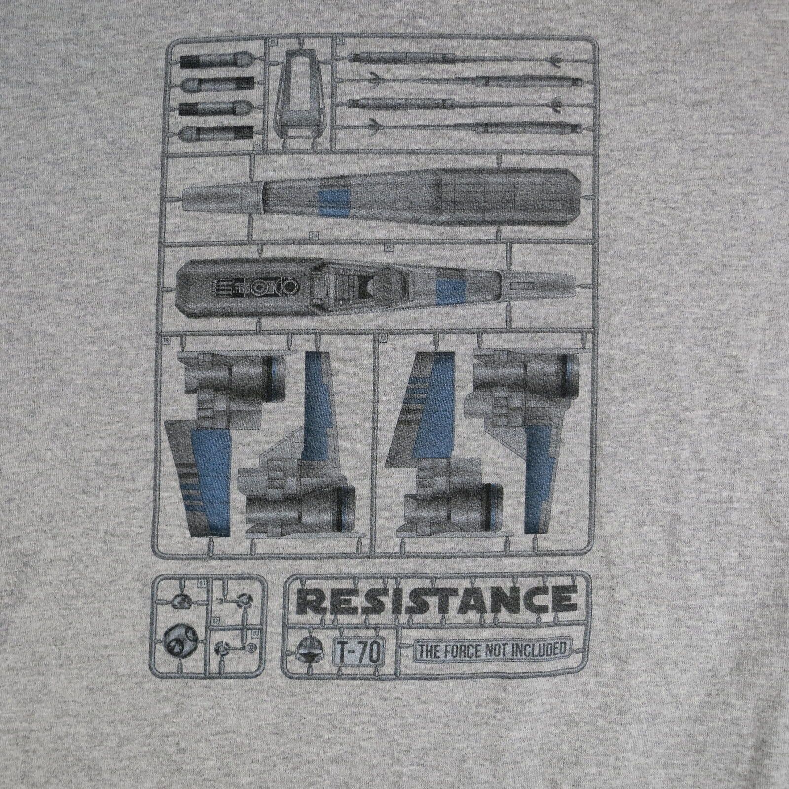 Gildan Gray Resistance T-70 X-Wing Model Kit Graphic T-Shirt Size L Size ONE SIZE - 2 Thumbnail
