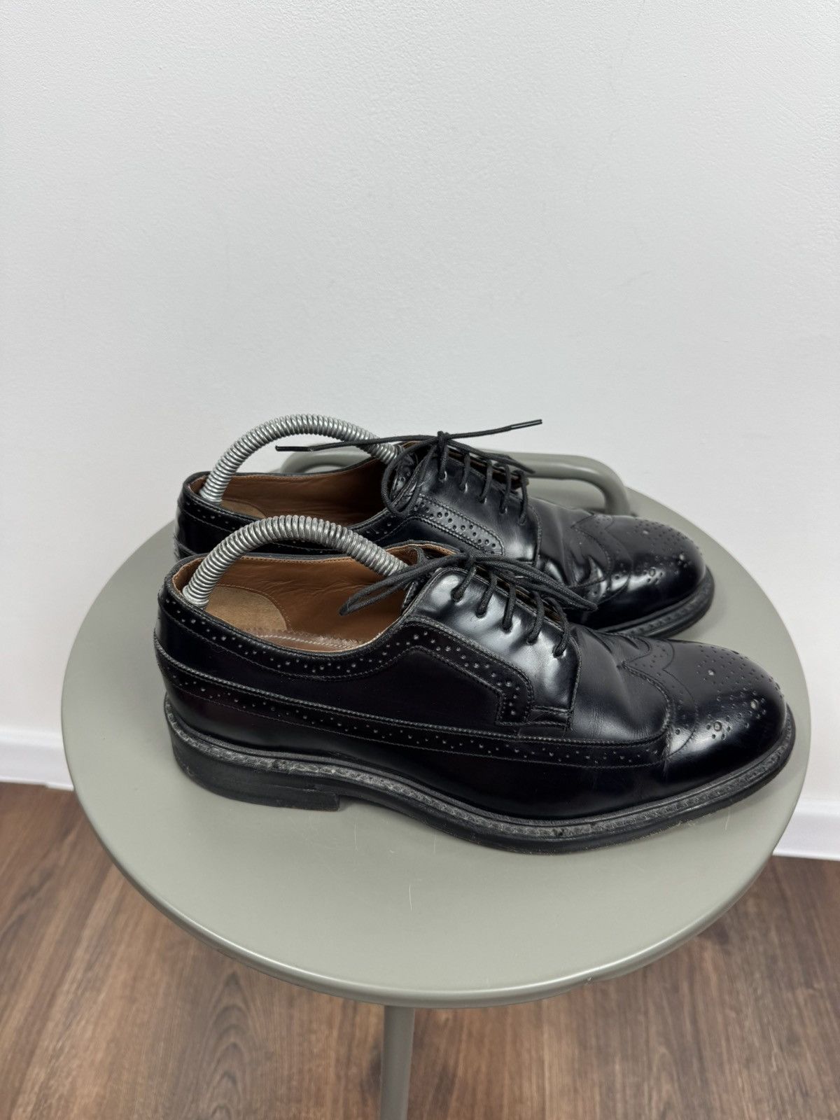 Other Vintage Black Leather Wingtip Brogue Oxford Shoes US 7 EU 40 Size US 7 / EU 40 - 4 Thumbnail