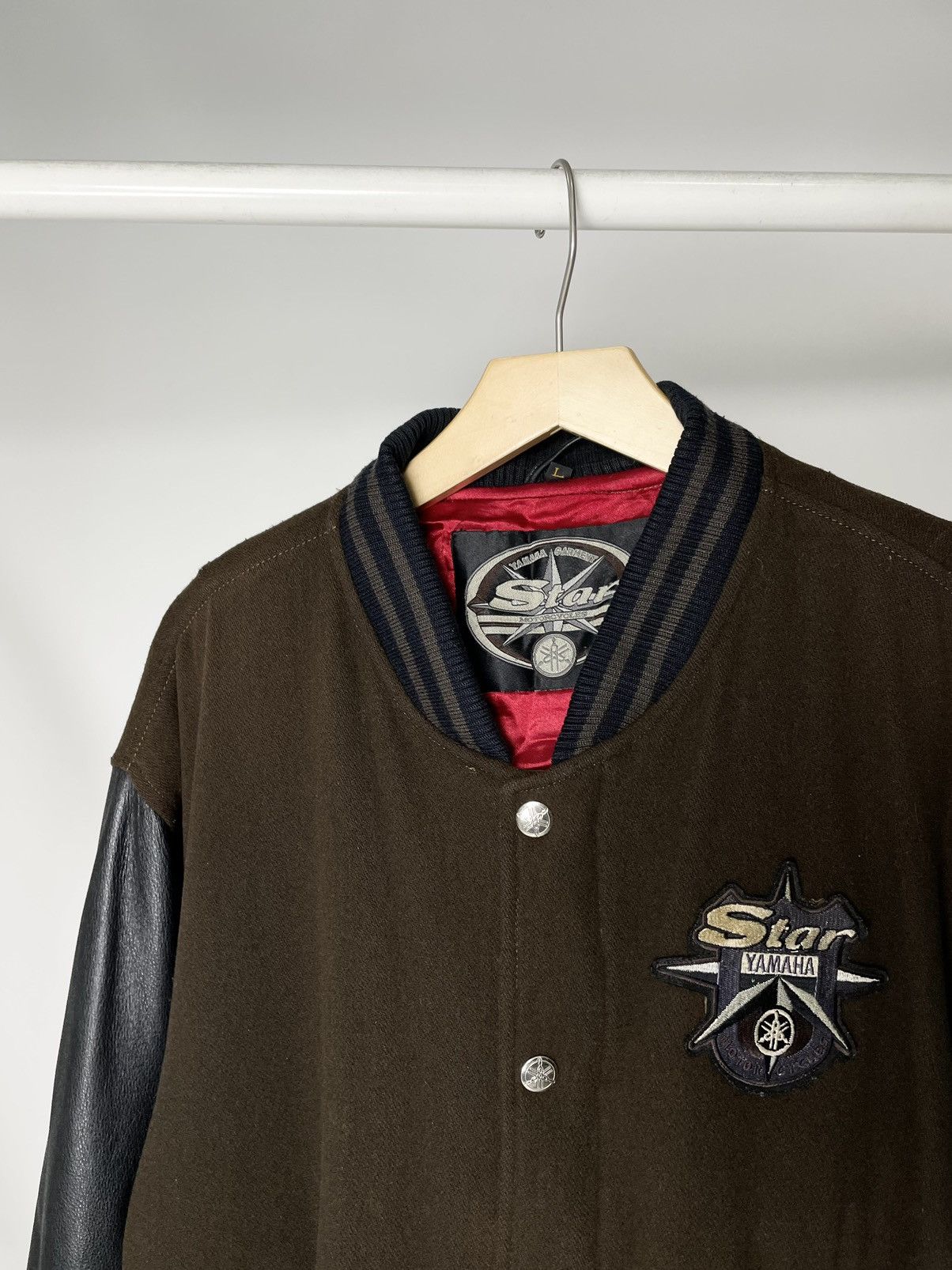 Yamaha Yamaha Star Vintage Moto Racing Brown Varsity Bomber Jacket Size US L / EU 52-54 / 3 - 5 Thumbnail
