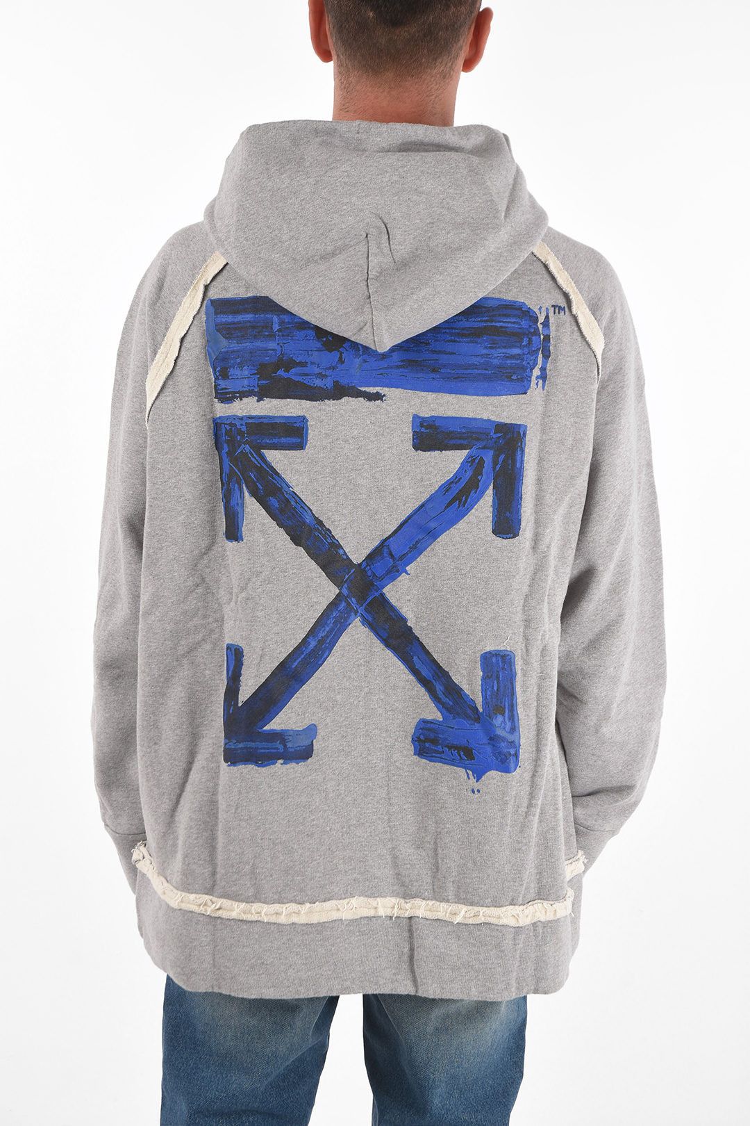 Off-White Grey Acrylic Arrows Oversized Raglan Hoodie Size US M / EU 48-50 / 2 - 2 Thumbnail