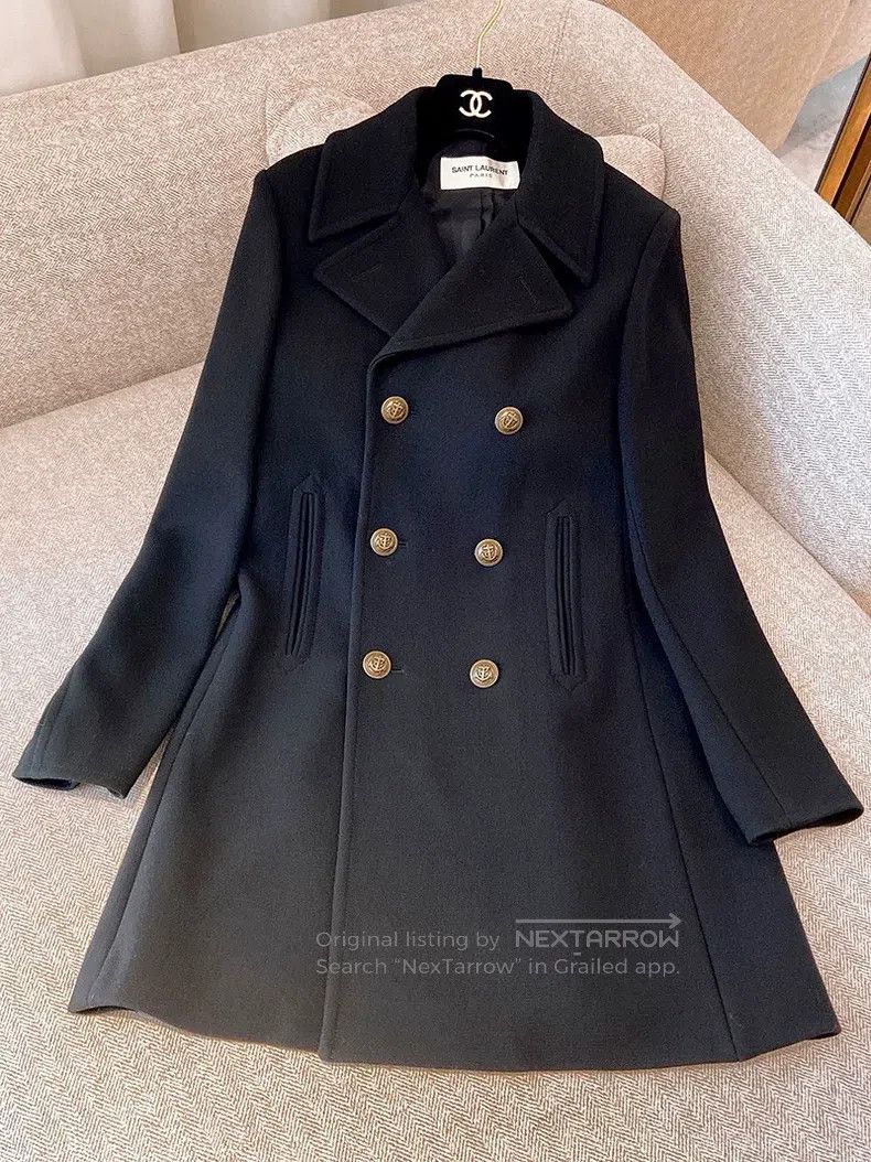 Saint Laurent Paris Saint Laurent Paris Navy anchor gold button coat Size XS / US 0-2 / IT 36-38 - 1 Thumbnail
