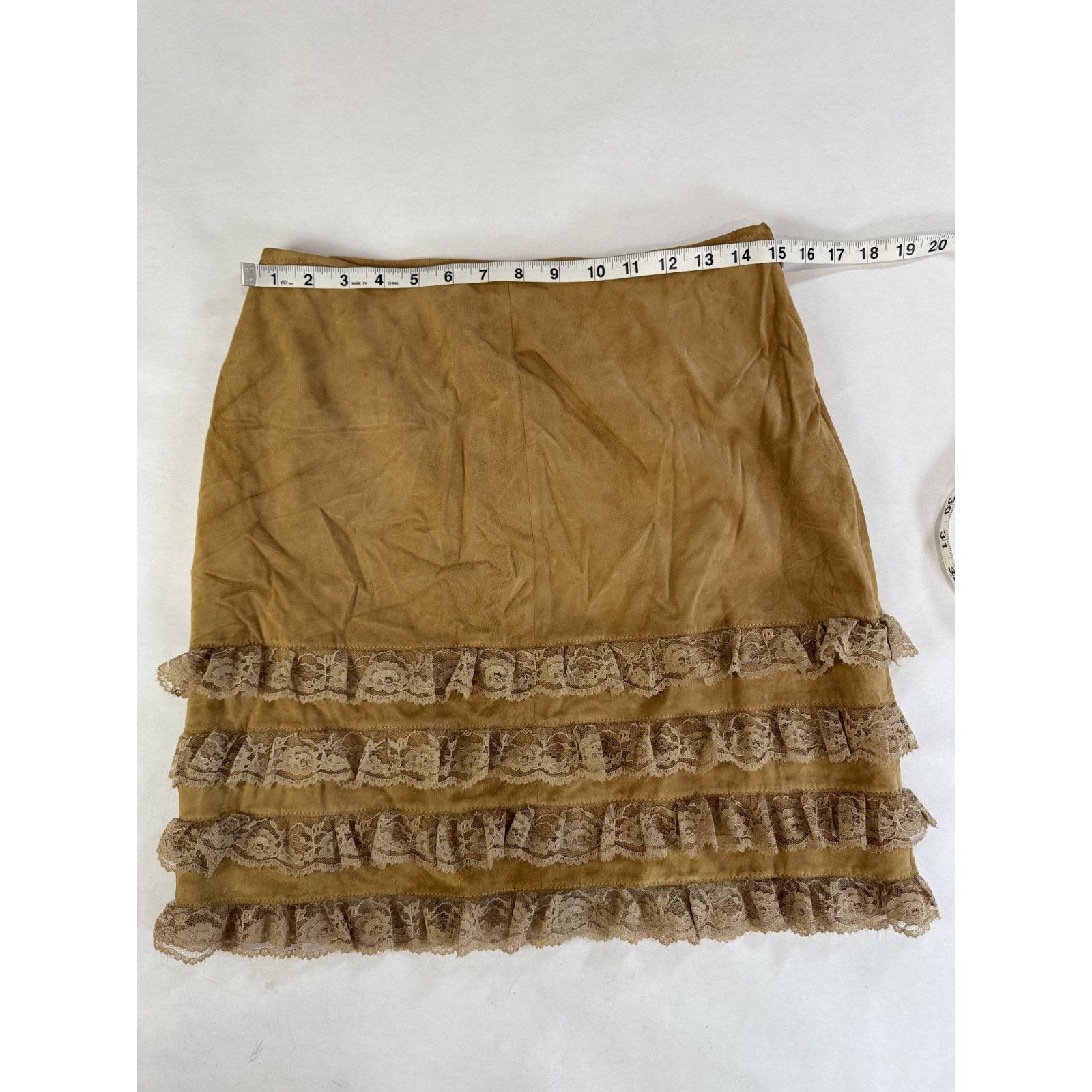 Other 5/48 Genuine Leather Skirt Tier Boho Lace 8 Western Cottage Size 30" / US 8 / IT 44 - 2 Thumbnail