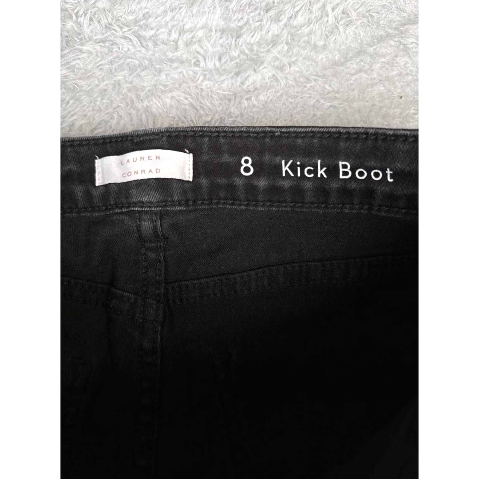 Vintage LC Lauren Conrad Kick Boot Jeans Womens 8 Black Cotton Mid Rise Slim Stretch 30x25 Jeans Size 30" / US 8 / IT 44 - 6 Thumbnail
