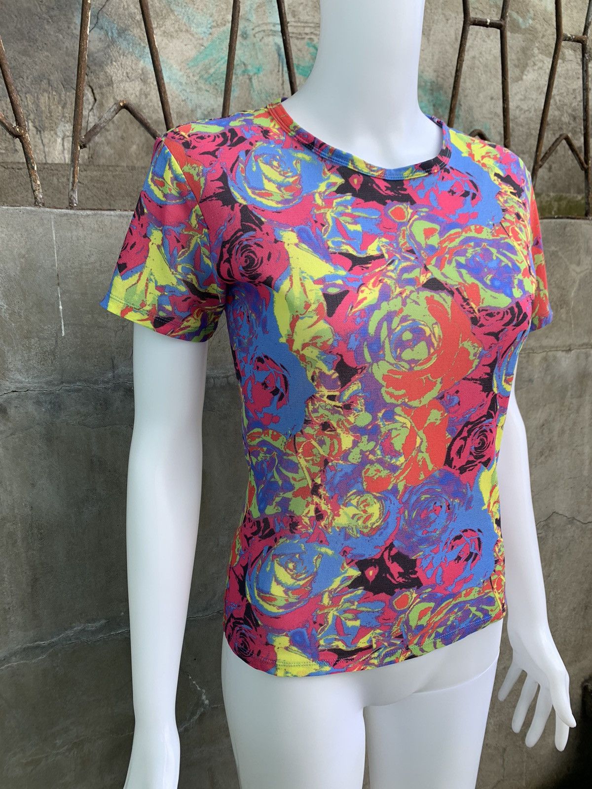 Issey Miyake Fluorescent Flower Mural Mesh Tee Size M / US 6-8 / IT 42-44 - 2 Thumbnail