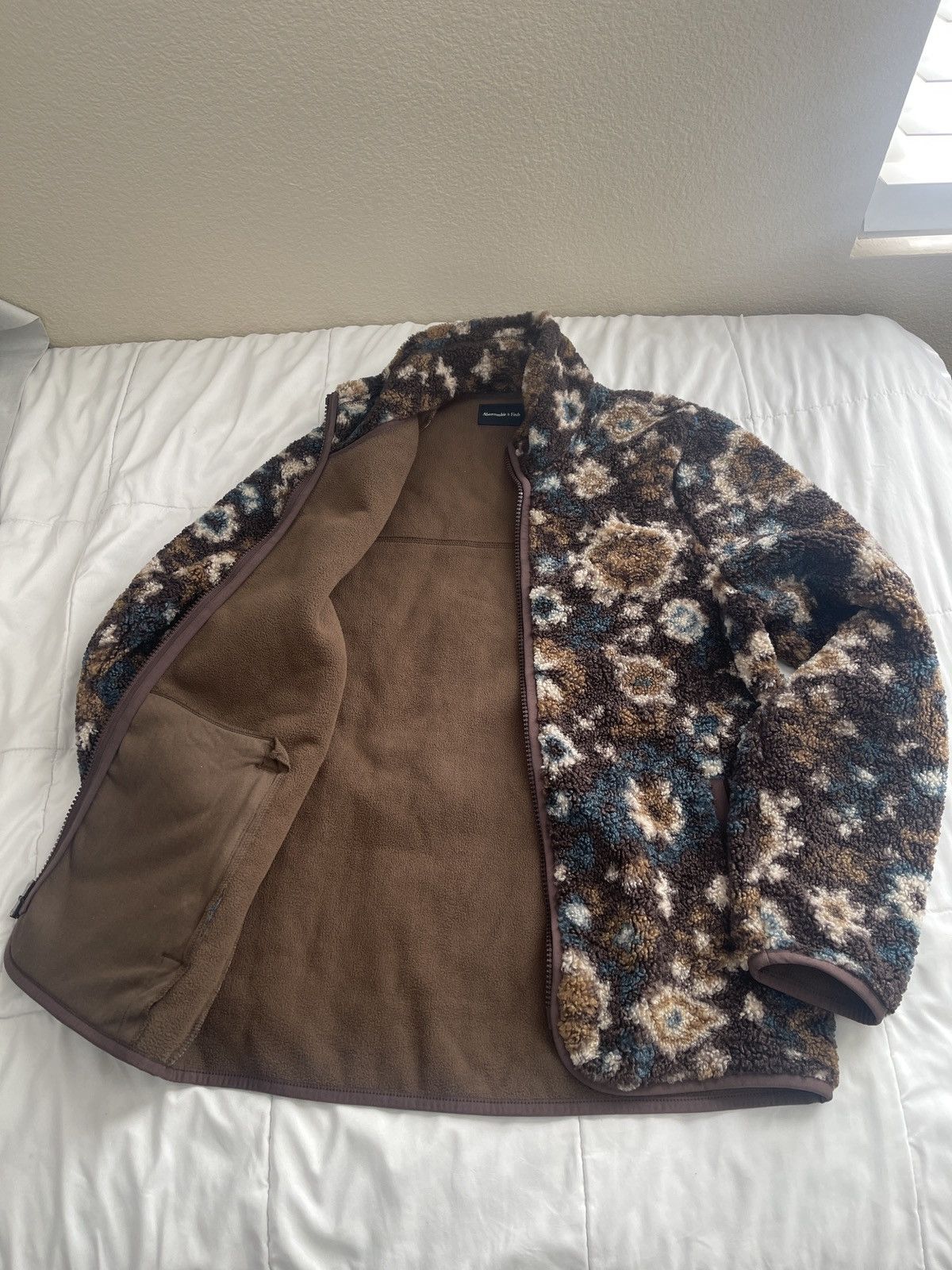 Abercrombie & Fitch Abercrombie & Fitch Pattern Sherpa Full-Zip Jacket Size US S / EU 44-46 / 1 - 2 Thumbnail