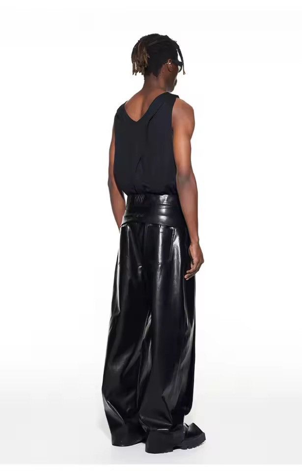 Other Casual Streetwear Gothic PU Leather Straight Pants Trousers Size US 34 / EU 50 - 2 Thumbnail