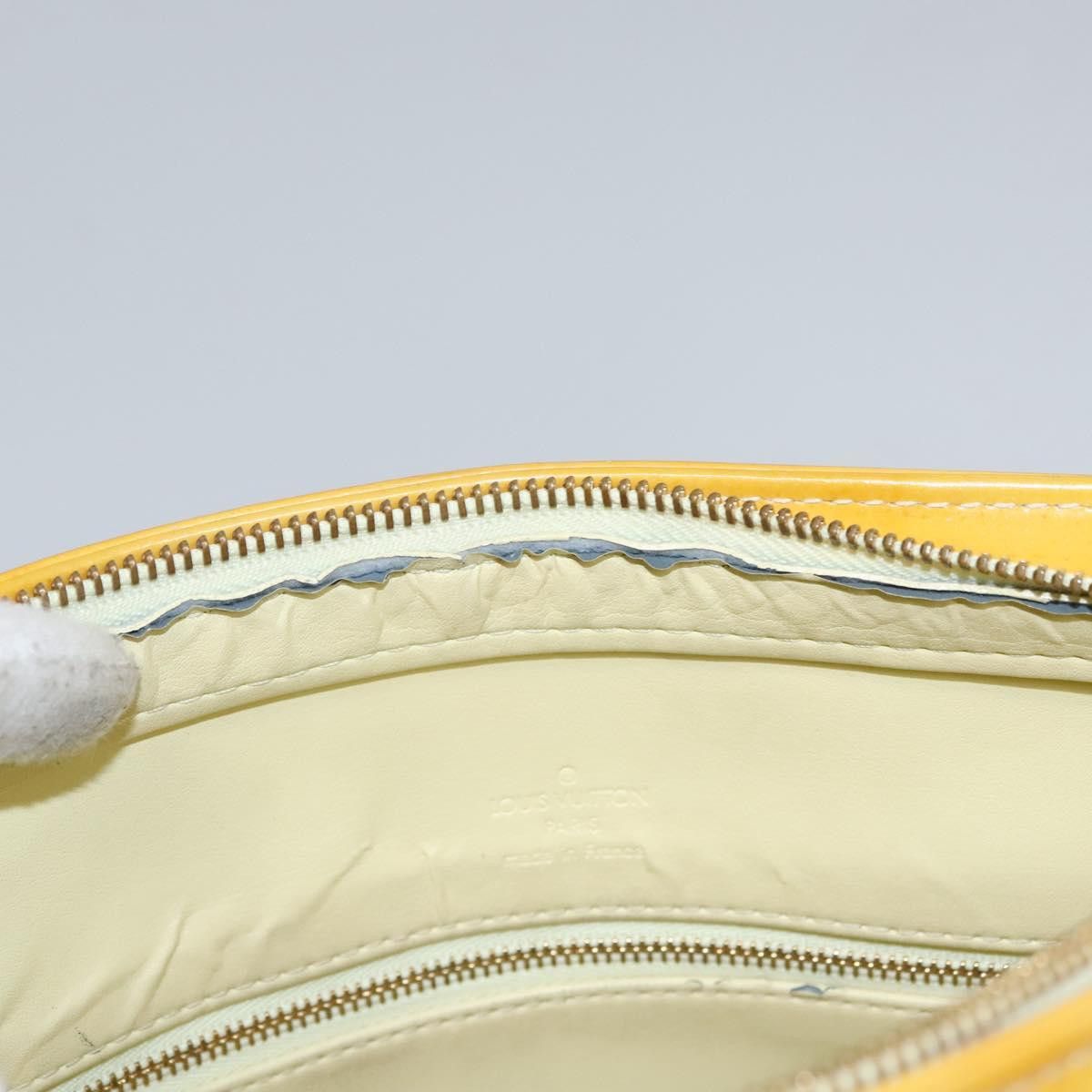 Louis Vuitton LOUIS VUITTON Monogram Vernis Houston Hand Bag Lime Yellow Size ONE SIZE - 16 Thumbnail