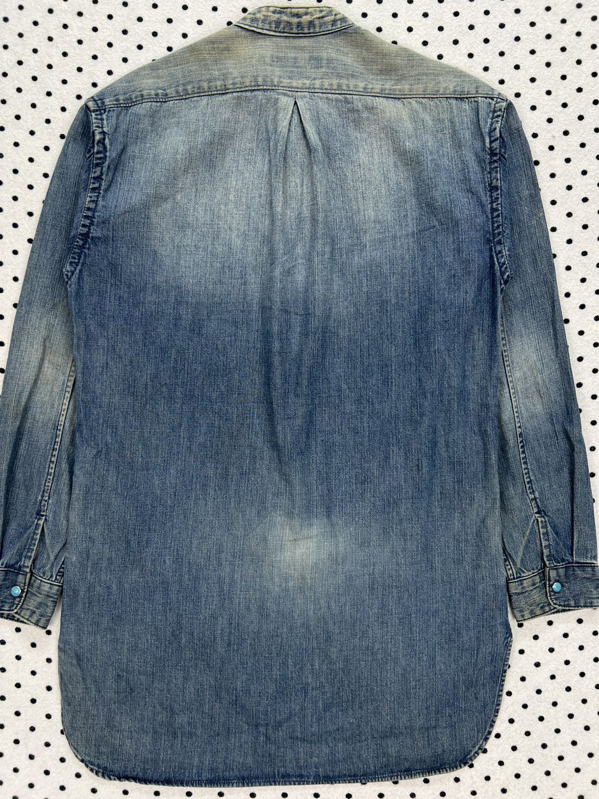 monkey time Monkey Time Dirty Distressed Denim Shirt Size US XS / EU 42 / 0 - 4 Thumbnail