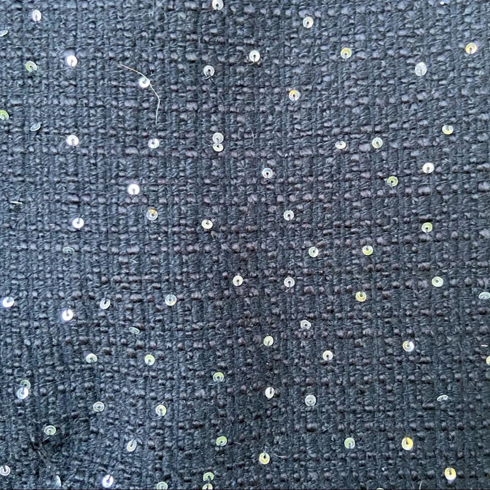 Ann Taylor Ann Taylor Womens Size 8 Black Silver Sequin Pencil Skirt Size 30" / US 8 / IT 44 - 2 Thumbnail