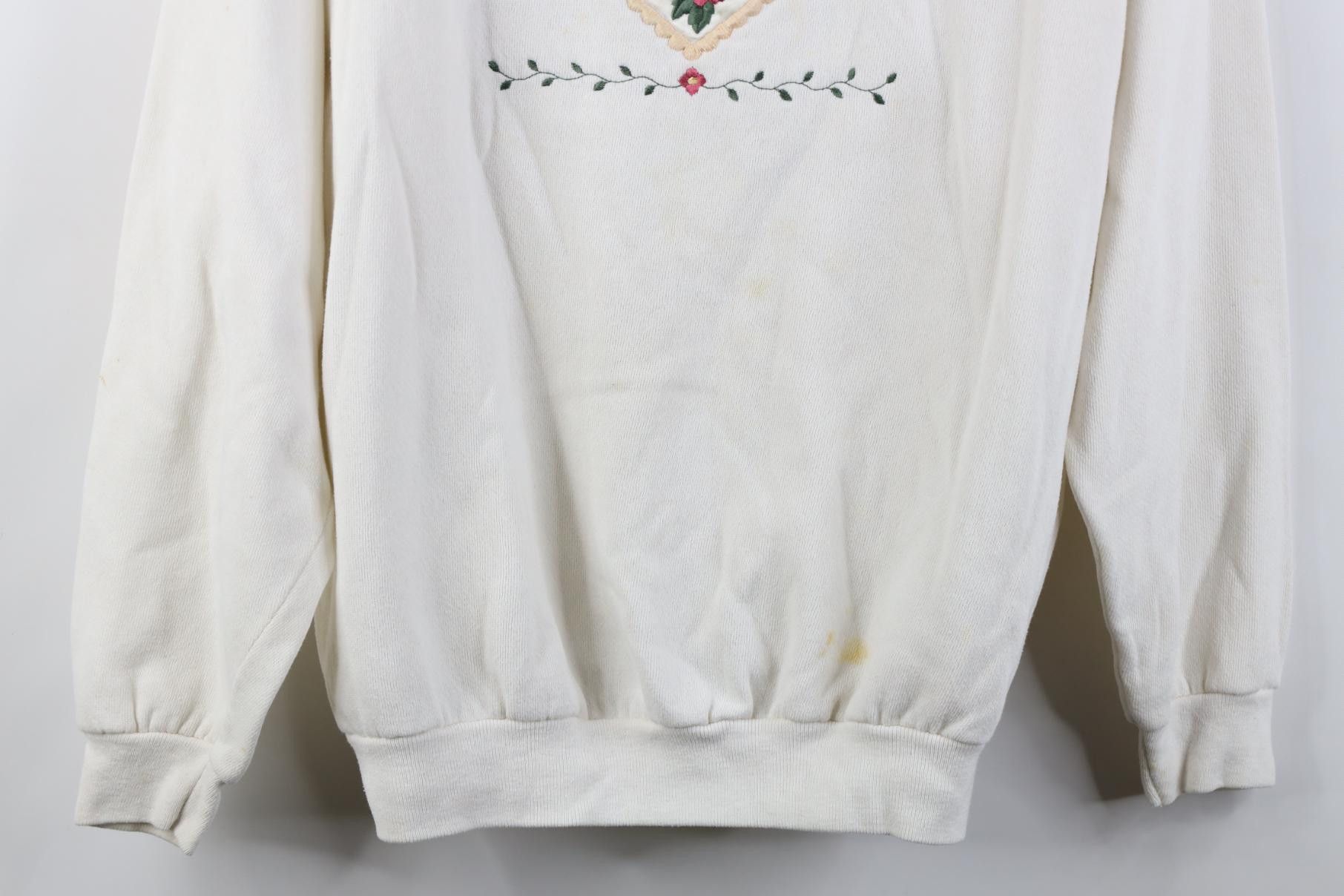 Vintage Vintage 90s Country Grandma Flower Heart Layered Sweatshirt Size M / US 6-8 / IT 42-44 - 3 Thumbnail