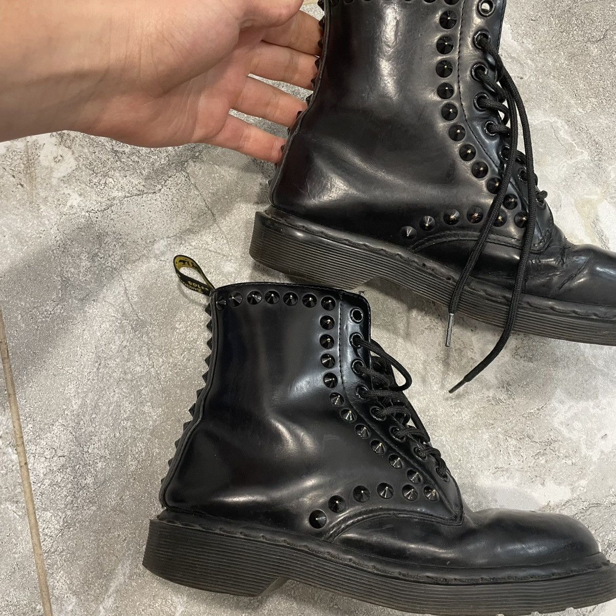 Dr. Martens × Leather Women Dr Martens Black boots shoes spikes rock Size US 7.5 / IT 37.5 - 3 Thumbnail