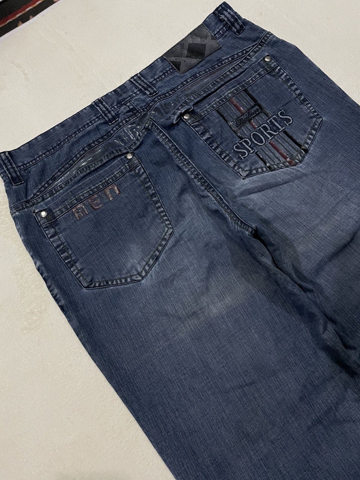 Vintage Vintage Japanese Brand Faded Distress Denim Jeans Size US 35 - 17 Thumbnail