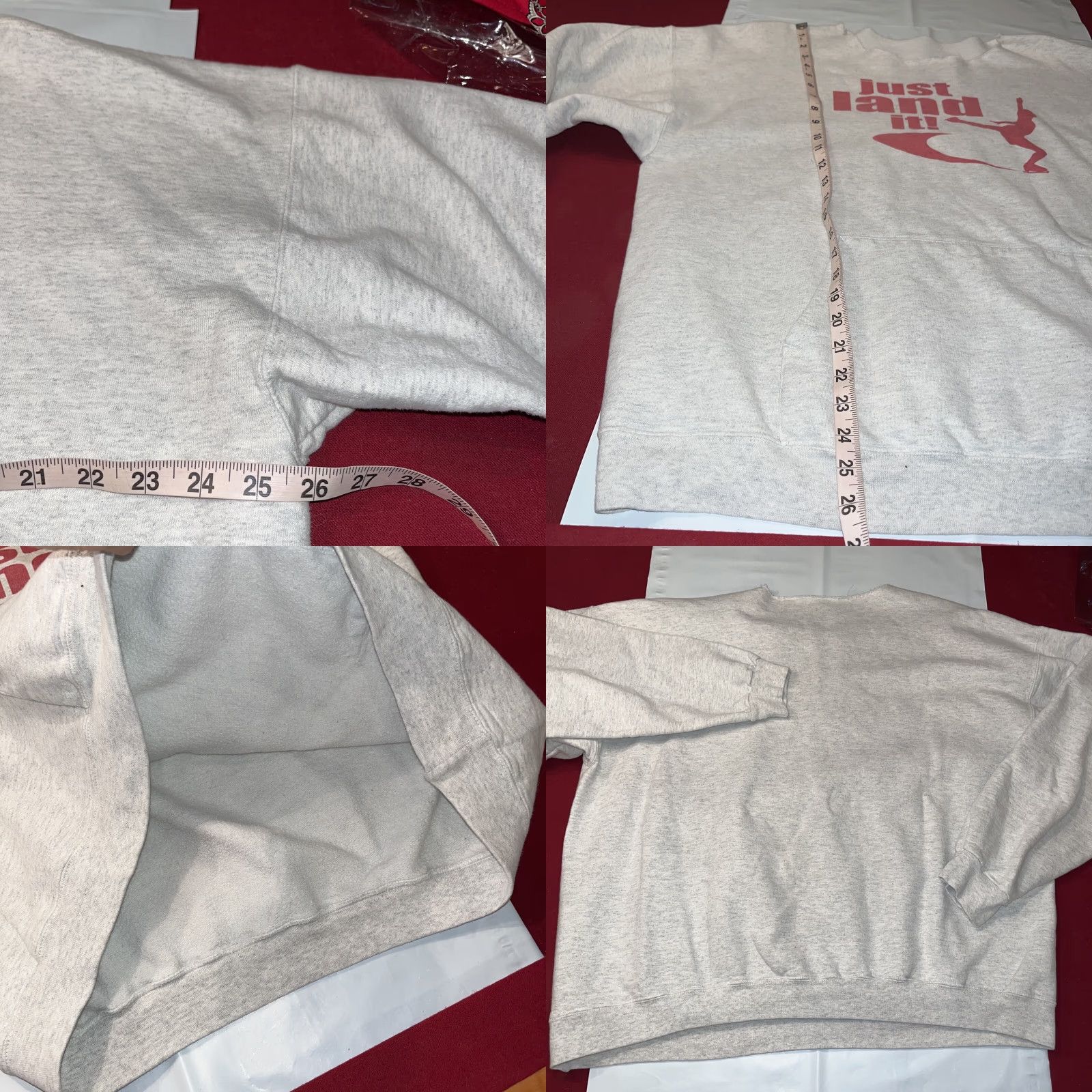 Vintage VINTAGE GRAY FIGURE SKATER Sweatshirt Ice Skater Red “Just Land It” Ice Skating 90s XL Size US XXL / EU 58 / 5 - 8 Thumbnail