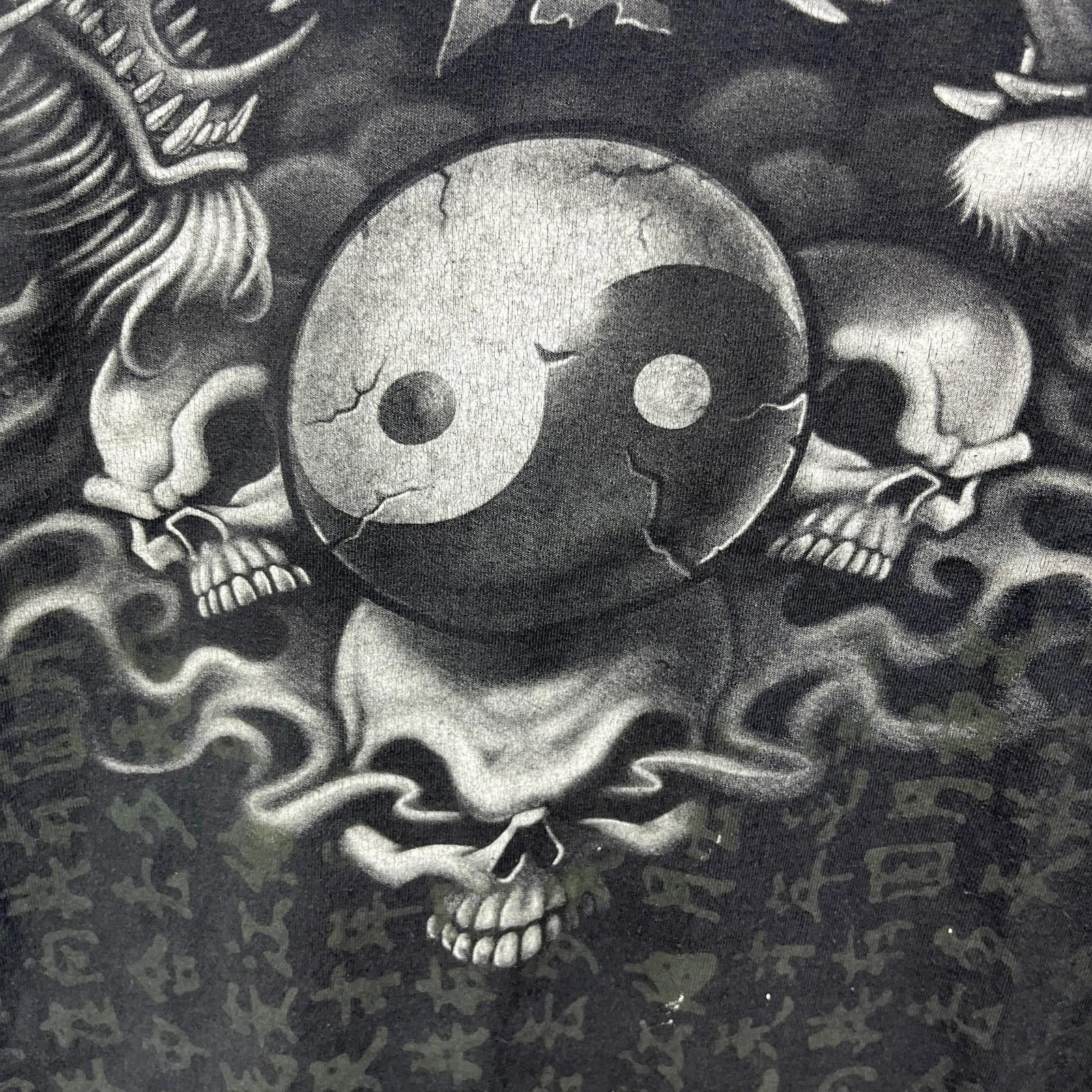 Vintage Vintage Y2K Dragon Flames Skull Skater AOP T Shirt 2XL Baggy Size US XXL / EU 58 / 5 - 4 Thumbnail