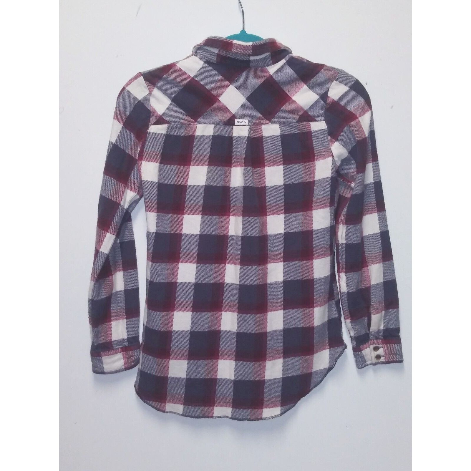 RVCA RVCA Open Front Flannel Shirt Womans Large Green Black Plaid Size XS / US 0-2 / IT 36-38 - 4 Thumbnail