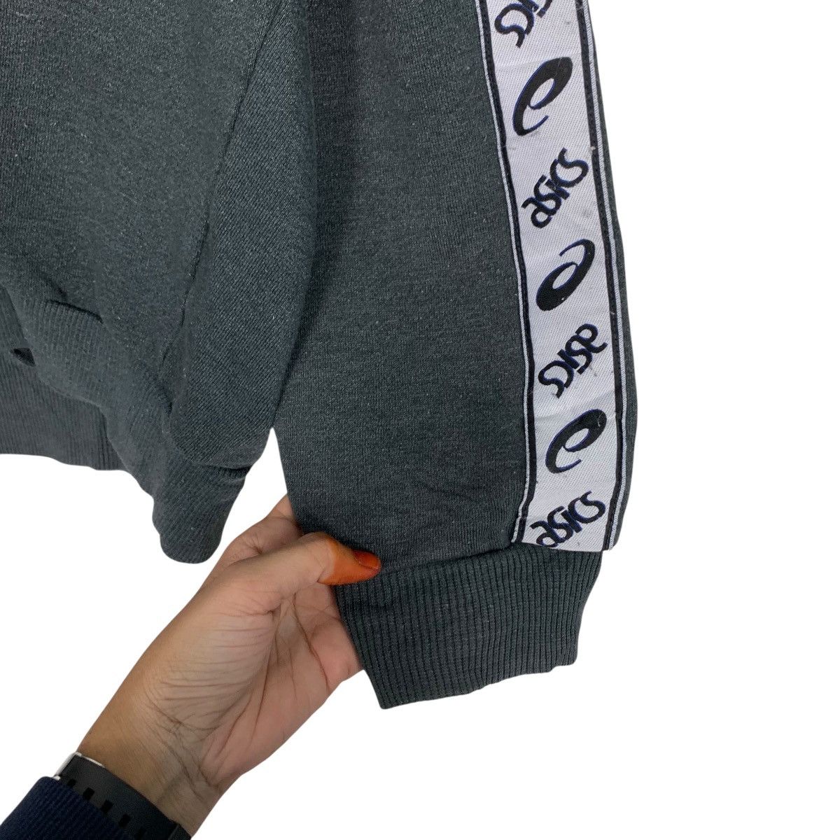 Asics Vintage 90’s ASICS Side Tape Pullover Hoodies #3551-C162 Size US L / EU 52-54 / 3 - 10 Thumbnail