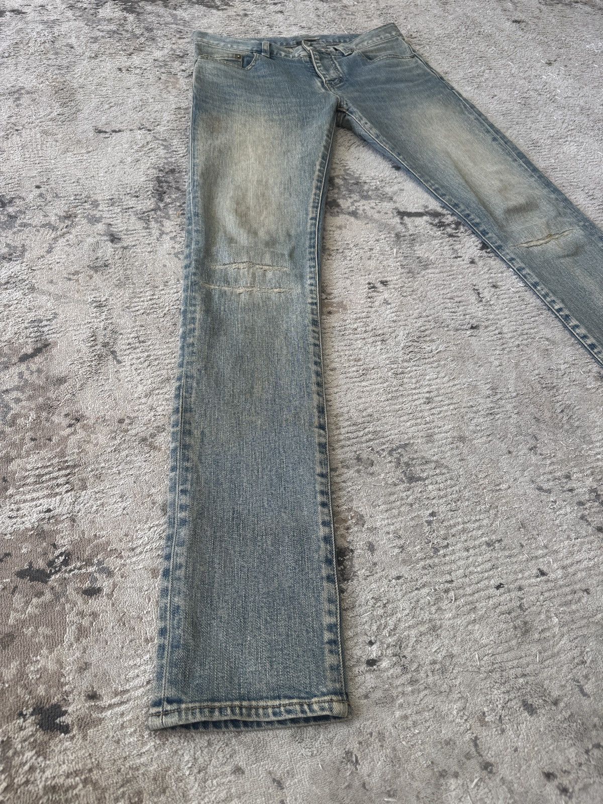 Saint Laurent Paris Saint Laurent Repaired Knee Slit Jeans Size US 29 - 4 Thumbnail